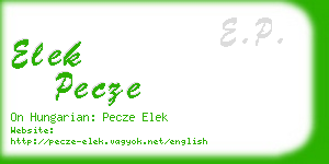 elek pecze business card